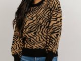 Sweaters | Mariam Knit Sweater Black,Camel – Baltic Born Womens