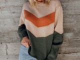 Sweaters | Rowen Color Block Sweater Natural,Green – Baltic Born Womens