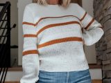 Sweaters | Peyton Striped Sweater Cream,Camel – Baltic Born Womens